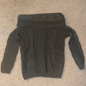 Charlotte Russe olive off the shoulder sweater